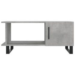Table basse gris béton 90x50x40 cm bois d'ingénierie 