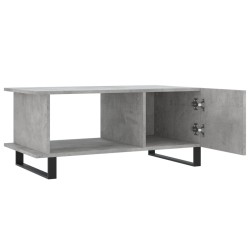 Table basse gris béton 90x50x40 cm bois d'ingénierie 