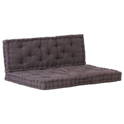 Coussins de plancher de palette lot de 2 Coton Anthracite 