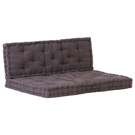Coussins de plancher de palette lot de 2 Coton Anthracite 