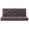 Coussins de plancher de palette lot de 2 Coton Anthracite 