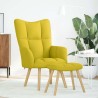 Chaise de relaxation avec repose-pied jaune clair tissu 