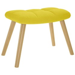 Chaise de relaxation avec repose-pied jaune clair tissu 