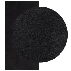 Tapis HUARTE à poils courts doux et lavable noir 100x200 cm 