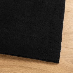 Tapis HUARTE à poils courts doux et lavable noir 100x200 cm 