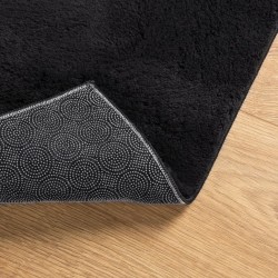 Tapis HUARTE à poils courts doux et lavable noir 100x200 cm 