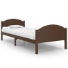 Cadre de lit sans matelas marron foncé pin massif 100x200 cm 