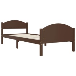 Cadre de lit sans matelas marron foncé pin massif 100x200 cm 
