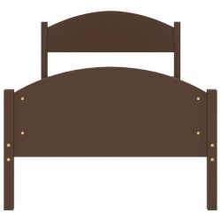 Cadre de lit sans matelas marron foncé pin massif 100x200 cm 
