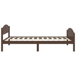 Cadre de lit sans matelas marron foncé pin massif 100x200 cm 