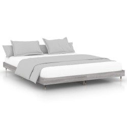 Cadre de lit sans matelas sonoma gris 200x200 cm 