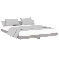 Cadre de lit sans matelas sonoma gris 200x200 cm 