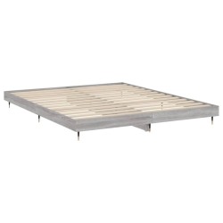 Cadre de lit sans matelas sonoma gris 200x200 cm 