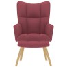 Chaise de relaxation avec repose-pied Rouge bordeaux Tissu 
