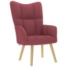 Chaise de relaxation avec repose-pied Rouge bordeaux Tissu 