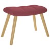 Chaise de relaxation avec repose-pied Rouge bordeaux Tissu 