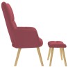Chaise de relaxation avec repose-pied Rouge bordeaux Tissu 