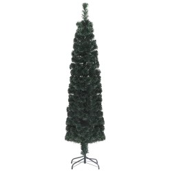 Arbre de Noël artificiel mince et support 240 cm fibre optique 