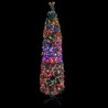 Arbre de Noël artificiel mince et support 240 cm fibre optique 