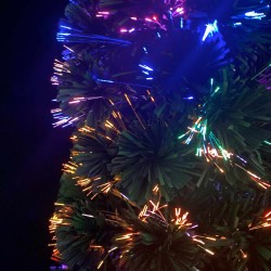 Arbre de Noël artificiel mince et support 240 cm fibre optique 