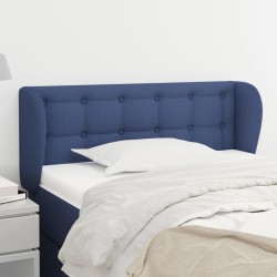 Tête de lit avec oreilles Bleu 103x23x78/88 cm Tissu 