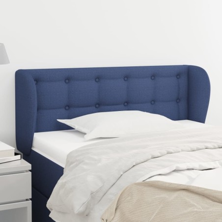 Tête de lit avec oreilles Bleu 103x23x78/88 cm Tissu 