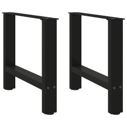 Pieds de table basse Noir 2 pièces 50 x (42-43) cm Acier 