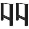 Pieds de table basse Noir 2 pièces 50 x (42-43) cm Acier 