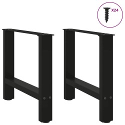 Pieds de table basse Noir 2 pièces 50 x (42-43) cm Acier 