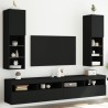 Meubles TV avec lumières LED 2 pcs noir 30,5x30x102 cm 