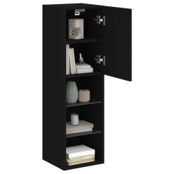 Meubles TV avec lumières LED 2 pcs noir 30,5x30x102 cm 