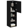 Meubles TV avec lumières LED 2 pcs noir 30,5x30x102 cm 