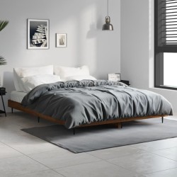 Cadre de lit sans matelas chêne marron 135x190 cm 