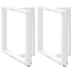 Pieds de table à manger en T, 2 pièces, blanc, 80 x 35 x (72-73) cm, acier 