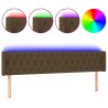 Tête de lit à LED Marron foncé 183x16x78/88 cm Tissu 