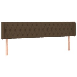 Tête de lit à LED Marron foncé 183x16x78/88 cm Tissu 