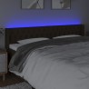 Tête de lit à LED Marron foncé 183x16x78/88 cm Tissu 