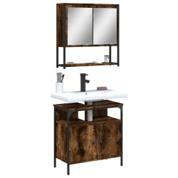 Ensemble de meubles de salle de bain 2 pcs Chêne fumé 