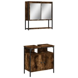 Ensemble de meubles de salle de bain 2 pcs Chêne fumé 