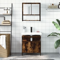 Ensemble de meubles de salle de bain 2 pcs Chêne fumé 