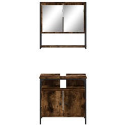 Ensemble de meubles de salle de bain 2 pcs Chêne fumé 