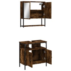 Ensemble de meubles de salle de bain 2 pcs Chêne fumé 