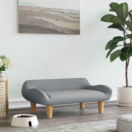 Lit pour chien gris clair 70x40x24 cm tissu 