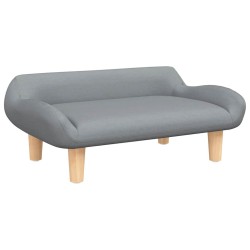 Lit pour chien gris clair 70x40x24 cm tissu 