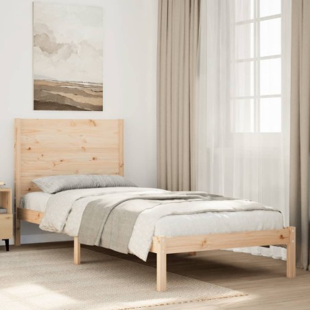 Cadre de lit extra long sans matelas 90x220 cm bois massif 