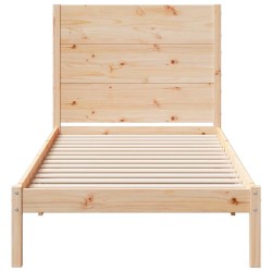 Cadre de lit extra long sans matelas 90x220 cm bois massif 