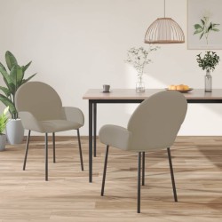 Chaises à manger lot de 2 Gris clair Velours 