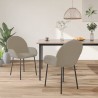 Chaises à manger lot de 2 Gris clair Velours 