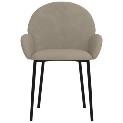 Chaises à manger lot de 2 Gris clair Velours 