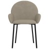 Chaises à manger lot de 2 Gris clair Velours 